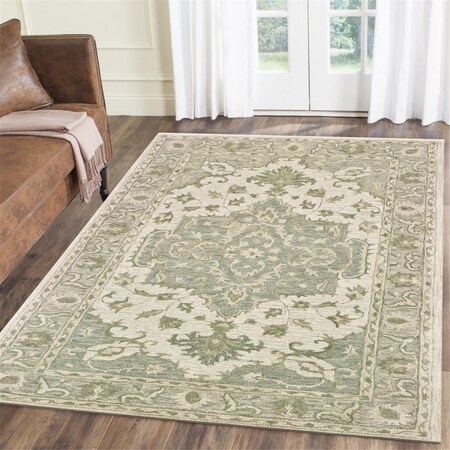 Palacedesigns 5 x 8 ft. Green & Cream Medallion Area Rug PA3087338